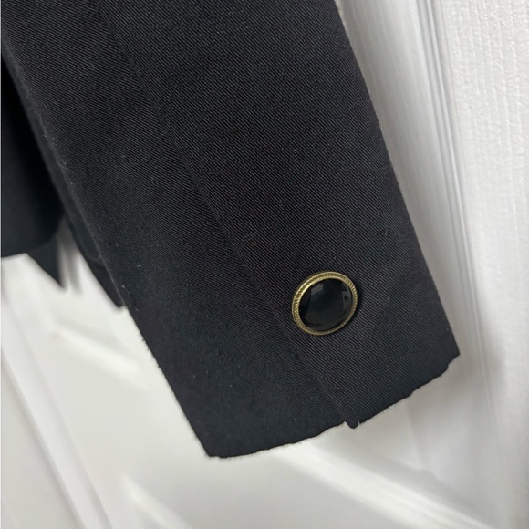 Sheridan Square Vintage Button Up Blazer W/ Shoulder Pads Black Womens Size 14 - Picture 7 of 7